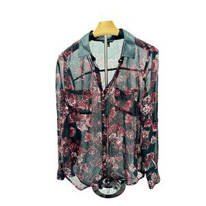 Rock Republic Sheer Button Down Blouse